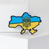 Модная брошь в виде карты Украины «Патриотическая коллекция», эмалевый значок-капельница с украшением