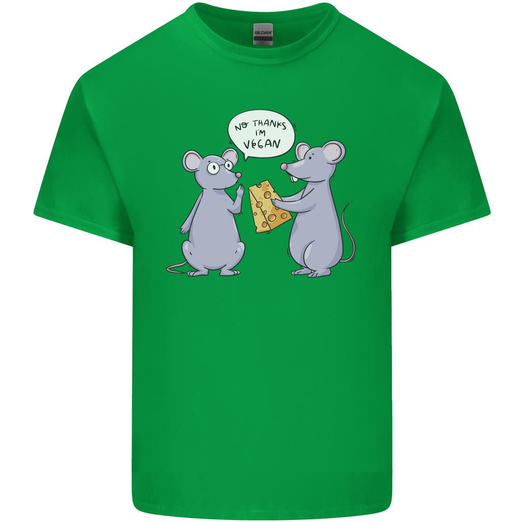 Vegan Mouse Funny Cheese Unisexs Light Cotton TShirt