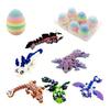 3D Printed Dragon Egg Colorful Egg with Dragon Inside Articulated Dragon Figurine Flexible Fidget Toy for Kids Easter Basket Stuffers