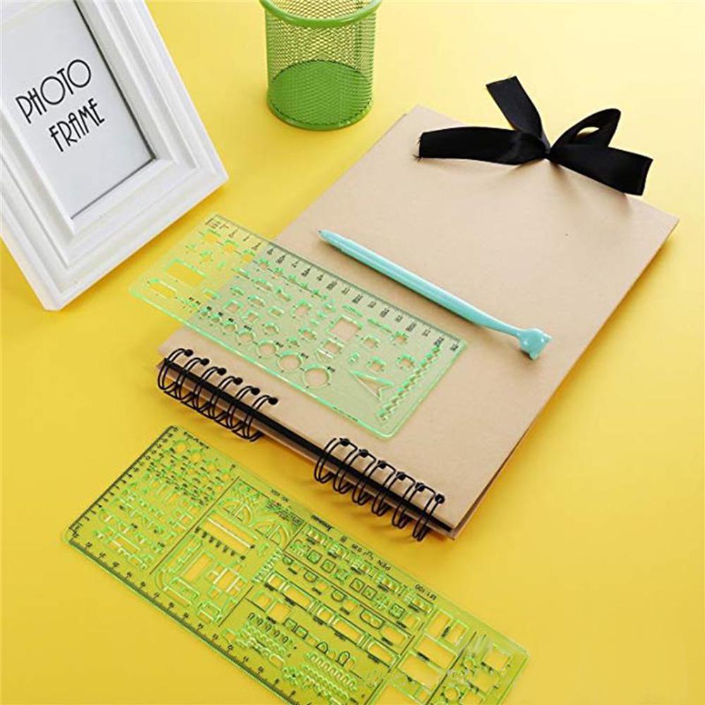 6 шт. шаблоны для рисования, опалубка для зданий, геометрический дизайн, офисная мебель, чертеж, измерения