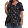 Womens Plus Size Tops Short  Shirts V Neck  Clothing 3D Prints Tops  T-Shirts