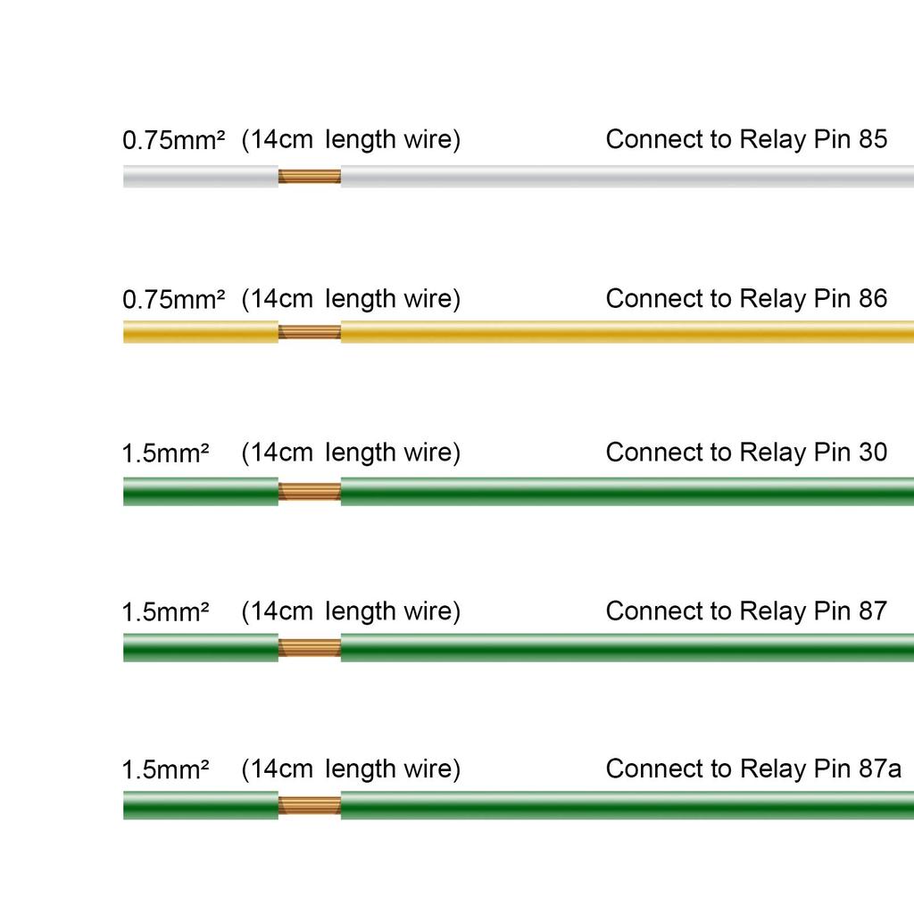 Ehdis Car Truck Relay Socket Harness Kit 5 Pin 5 Wired 24V 40 Amp