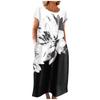 Fashion Women's Summer Round Neck Casual Fashion Printed Pullover Short Sleeve  Dress