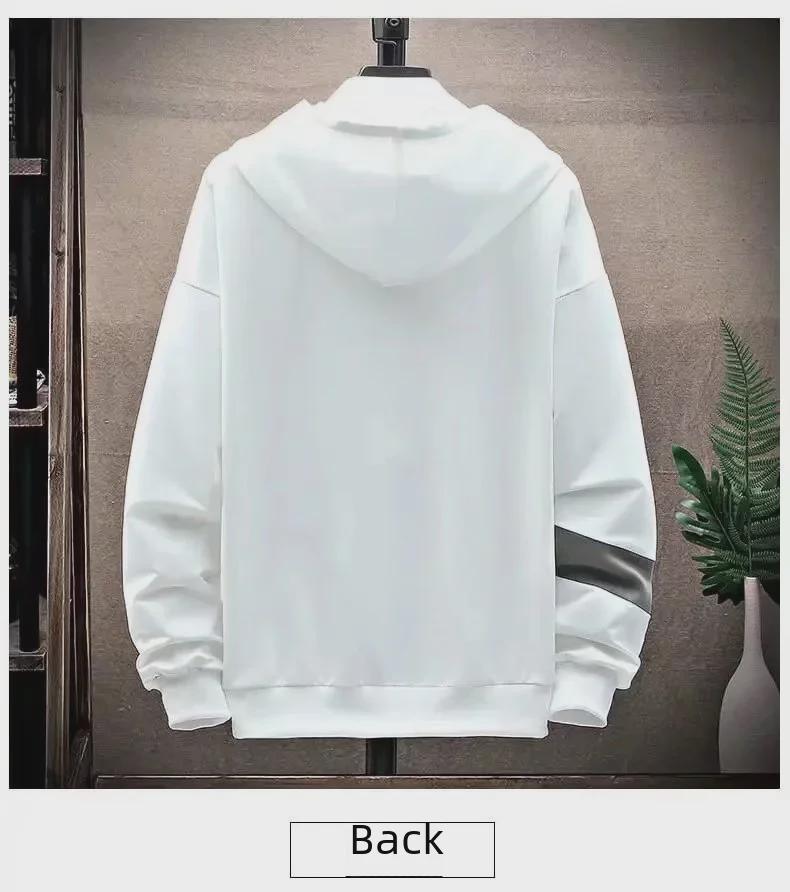 Мужской модный повседневный комплект из куртки с капюшоном и брюк - стильная спортивная одежда для подростков на весну/лето