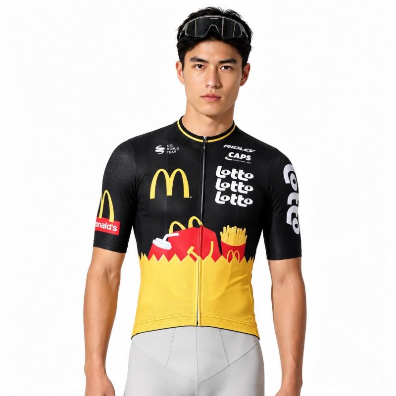 Mens Short Sleeve Cycling Jersey Road Bike Race Quick Dry Breathable Top Colorful Graffiti Texture