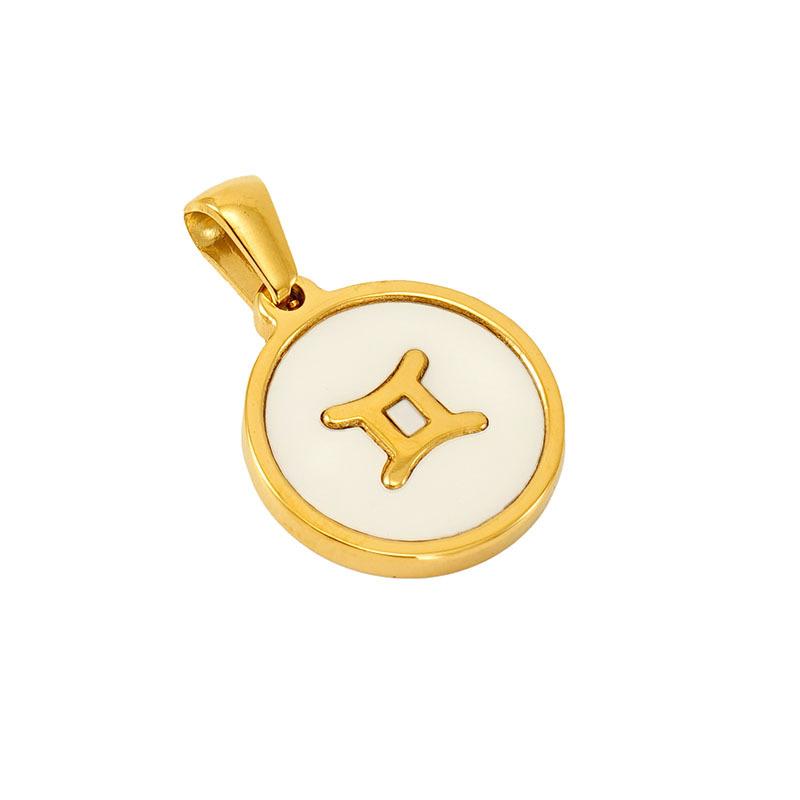 New 18K white shell constellation titanium steel pendant French temperament versatile commuter necklace