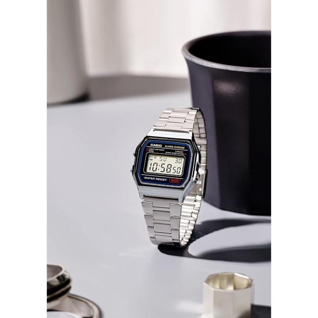 Casio Цифровые часы A158WA-1JH - Классический серебристый металлический ремешок - Прямо из Японии