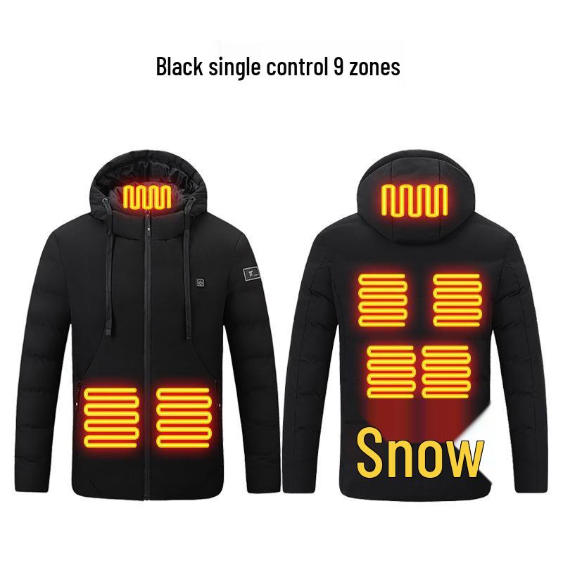 Мужская хлопковая куртка с USB-подогревом, 15 зон: Умная, Постоянная Температура для Защиты от Зимнего Холода