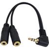 Poyiccot AUX Cable 2 Distribution Audio Cable Extension Stereo Audio Branch Cable 3.5mm L-Shape 3.5mm (Male)Stereo (Female) Y-Shape