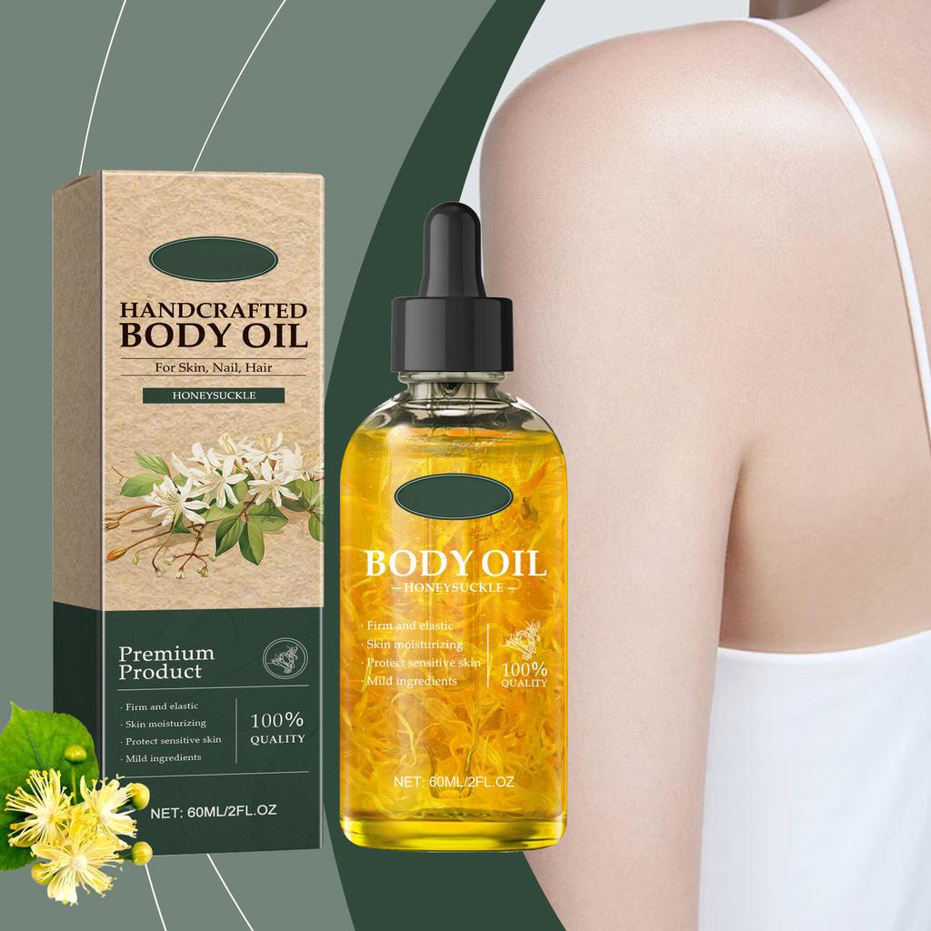 Многофункциональное масло для тела ручной работы с жимолостью, увлажняющее, питающее кожу тела, делающее ее мягкой и гладкой 60 мл