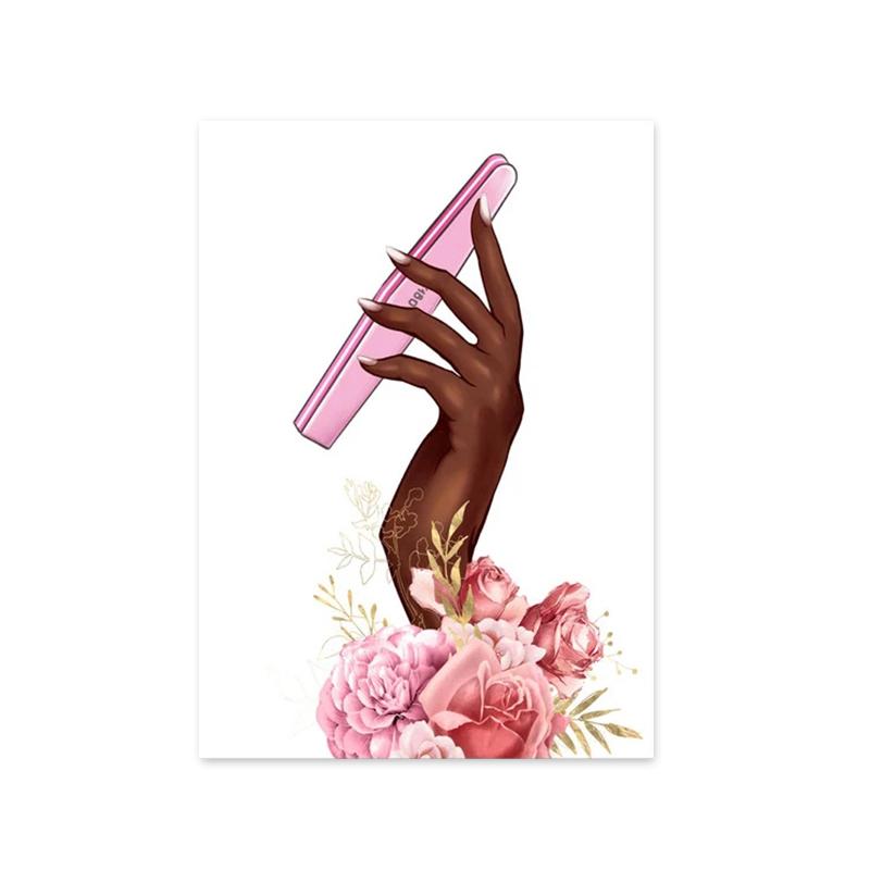 Модные постеры и принты с лаком для ногтей и ресницами для салонов красоты, скандинавская живопись, настенная живопись для гостиной, домашний декор