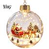 Warm Light Seasonal Ornaments Lighted Christmas Ornaments, 3D Miniature Scene Hanging Balls with LED Light, Cute Indoor Decor Reindeer Penguin