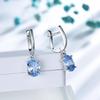 Овальные зеленые небесно-голубые кубические циркониевые серьги-подвески из серебра 925 пробы серьги-подвески для женщин