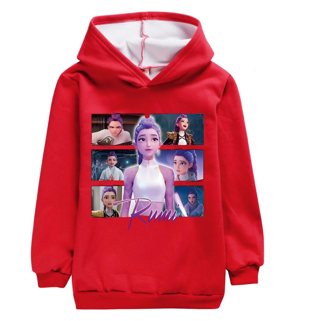 5061 Детская толстовка для девочек Kpop Rumi Zoey Mira Rumi с принтом, с длинными рукавами, бархатная, теплая, зимняя