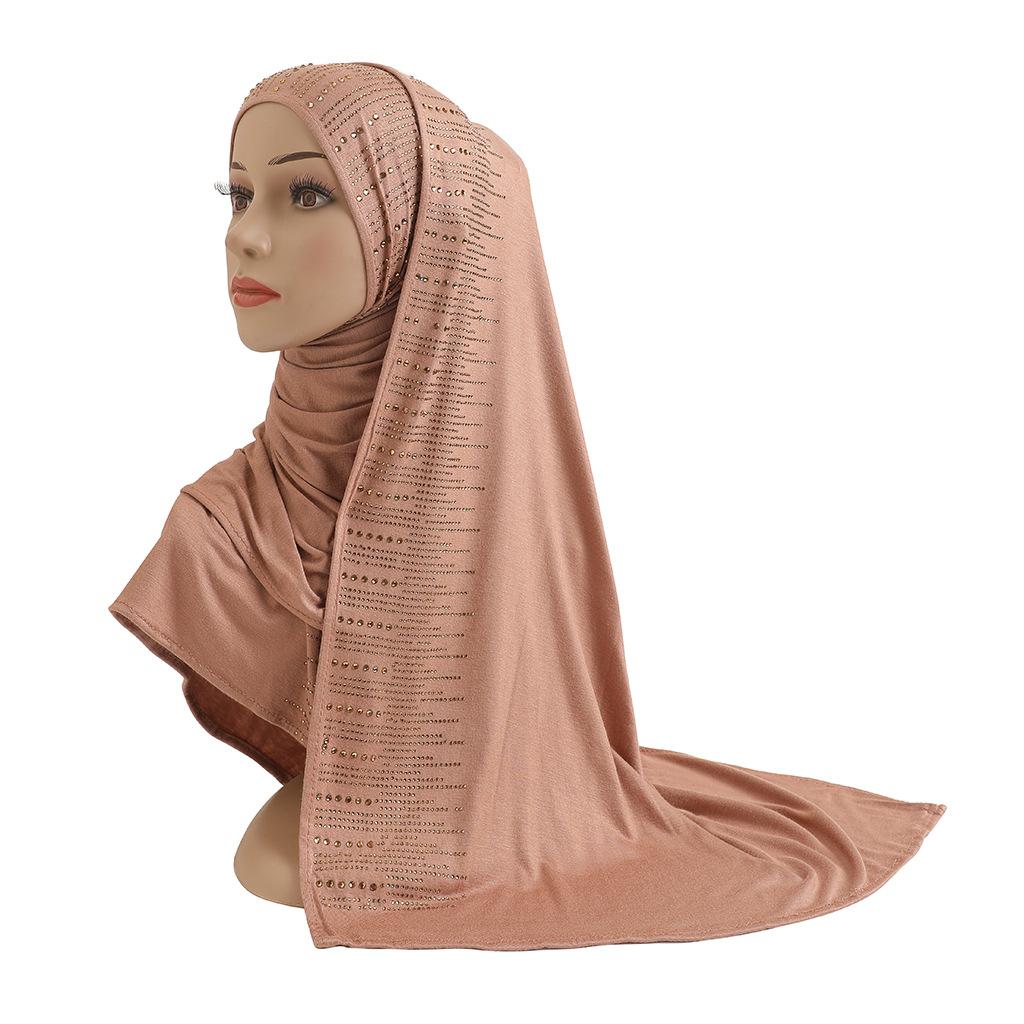Jersey Scarf Stones Modal Headscarf Women's Hijab Islamic Female Shawl Lady Bonnet Headwrap