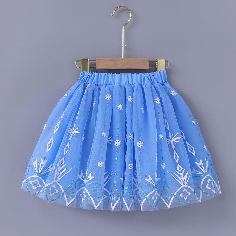 Девичья красочная розовая полуюбка Новая детская пышная сетчатая универсальная танцевальная короткая юбка