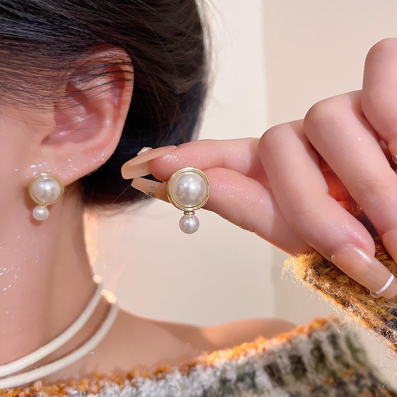Элегантные серьги с жемчугом в гонконгском стиле — большие и маленькие, ретро-мода, высококачественный дизайн для женщин