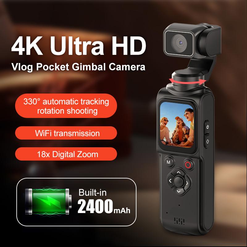 Ручной 4K стабилизатор для видеоблогинга с автослежением 360°, синхронизацией по WiFi с телефоном и функциями экшн-камеры