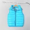 Унисекс Детский хлопковый жилет без рукавов Утепленный пуховик Отложной воротник Застежка-молния Повседневный Свободный Теплый