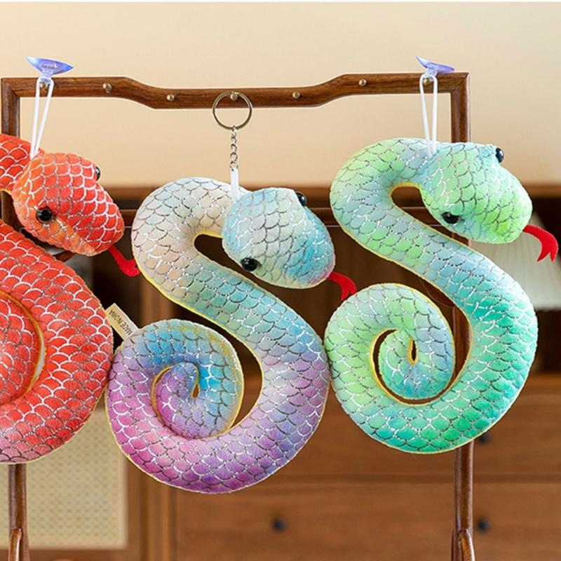 Fashionable Snake Hanging Ornament Charm Accessory with Vibranting Color and Gold Accent Sturdy PP Cotton Materials