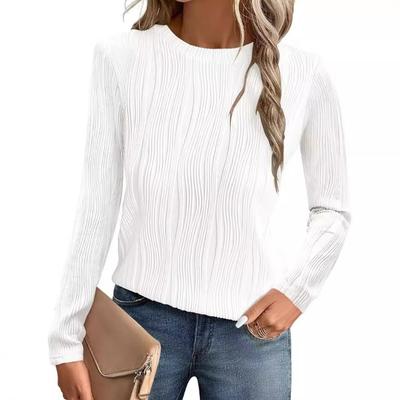 Женский пуловер-коллаж с длинными рукавами и круглым вырезом, приталенный