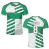 Простые Футболки с Графикой в Полоску для Футбола Мужские Летняя Мода Короткий Рукав 3D Печать Спортивные Футболки Свободные Быстросохнущие Футболки