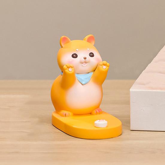 Подставка для мобильного телефона в виде мультяшного животного, свиньи, собаки, кролика, панды, статуэтки из смолы, скульптуры, подставки для мобильных телефонов и планшетов, украшения для рабочего стола