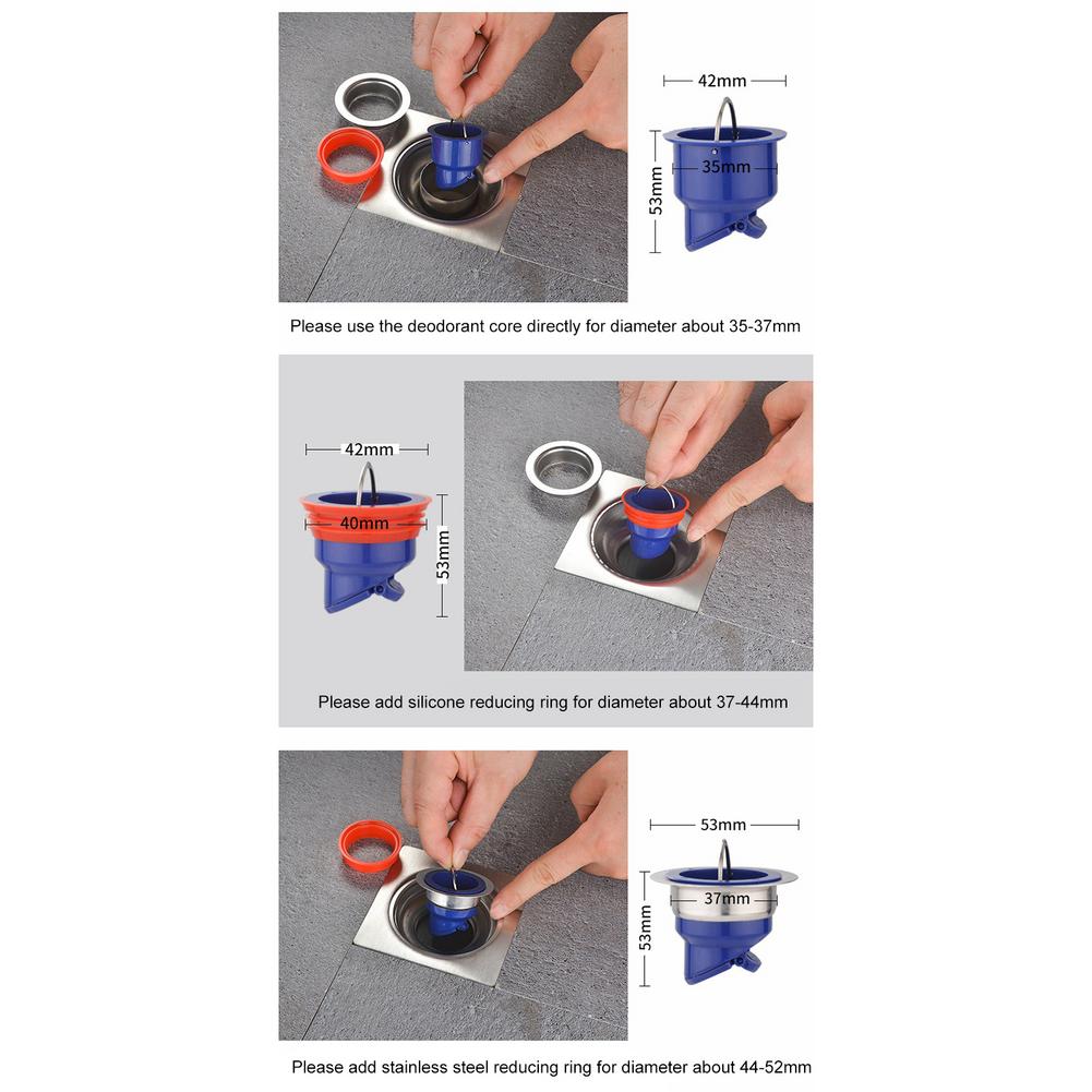 Household Floor Drain Core Anti-Odor Silicone Deodorizing Shower Drainage Fast One-Way Drain Valve Without Water Accumulation