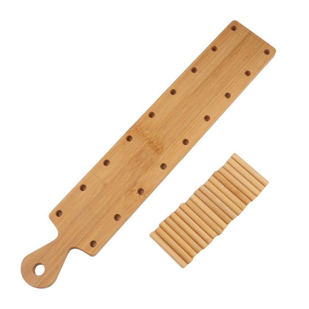 Bamboo Taco Plates Rack Handle Taco Tray Organizer Natural Appetizer Server Kit Food