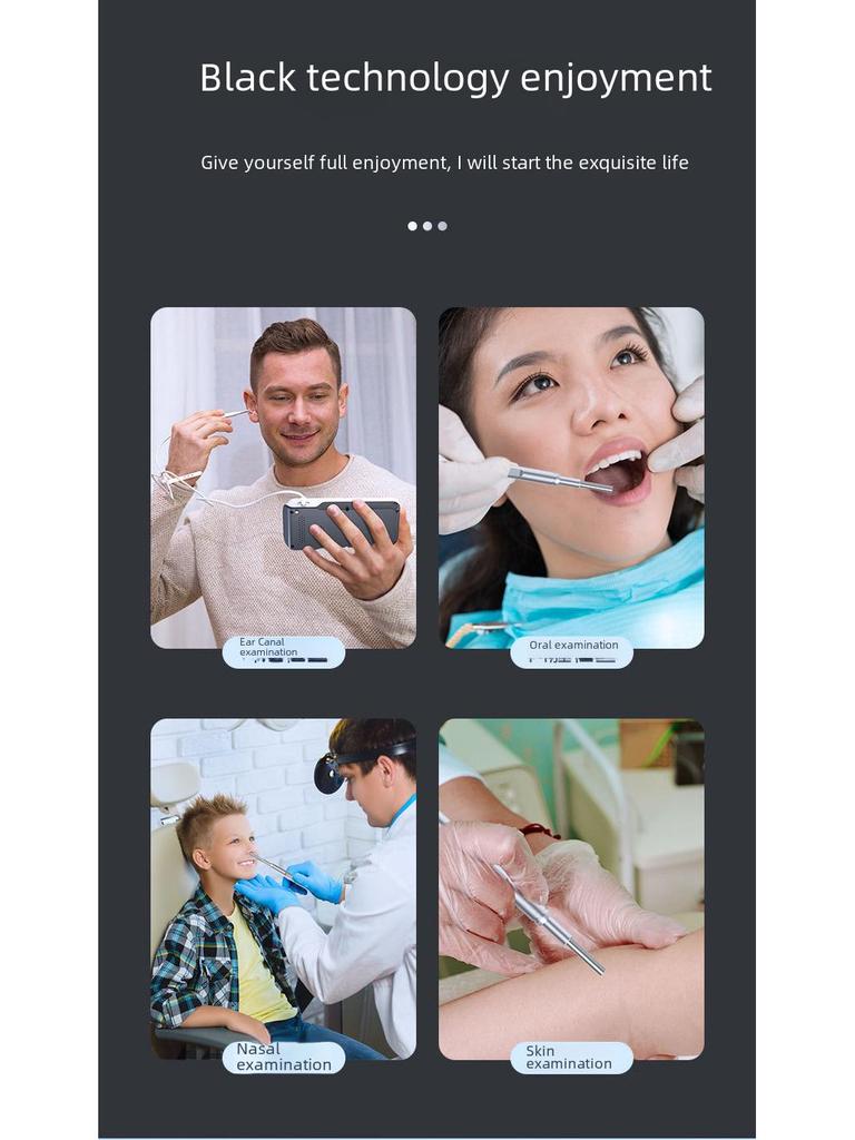 HD 4,5-дюймовый смарт-отоскоп с визуальным ушным датчиком