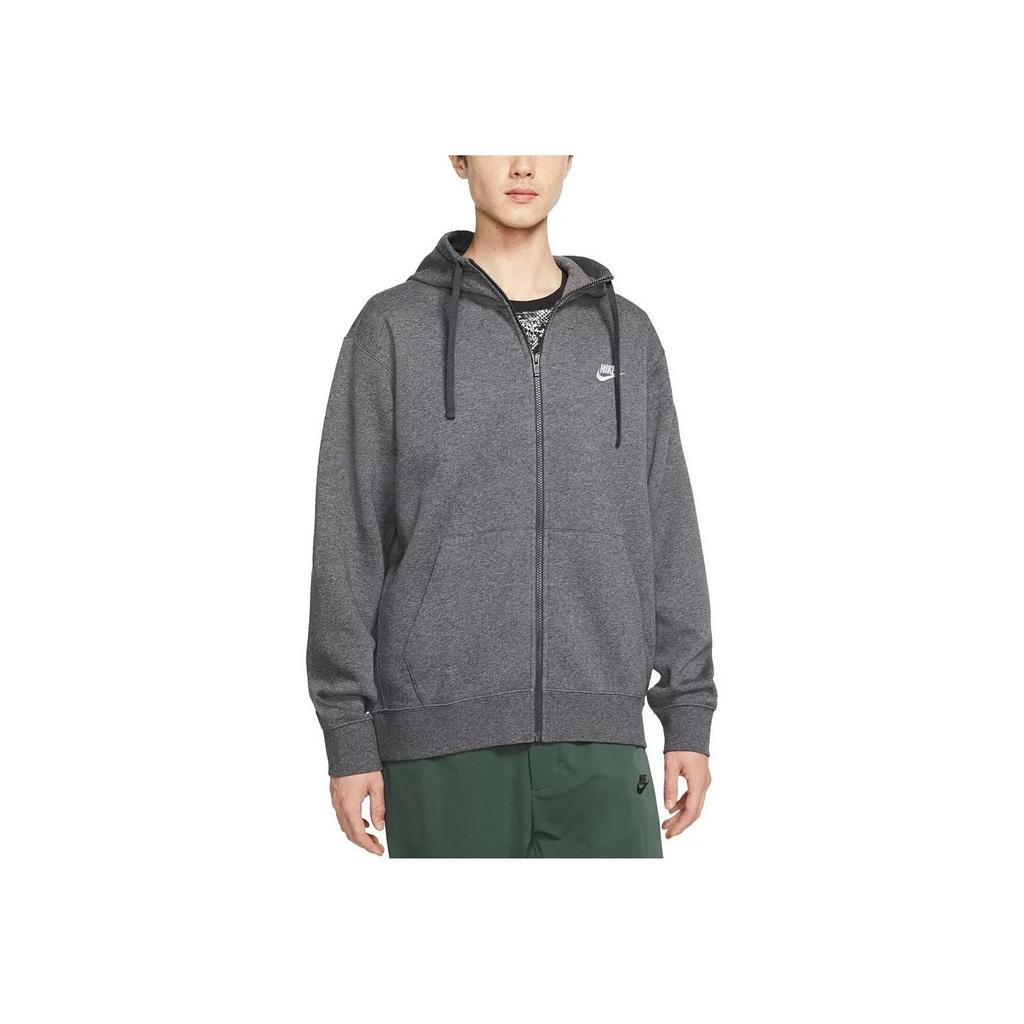 Nike Толстовка с капюшоном на молнии с логотипом клуба, удобная, с длинным рукавом, мужская, худи, древесно-угольная, 804389-071