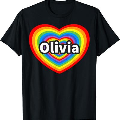 Футболка I Love Olivia, Я люблю Оливию, Футболка с именем Оливия