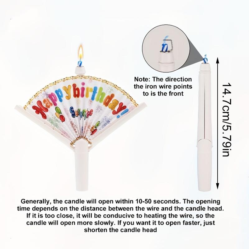 1PC Birthday Candle Fan-Shaped Baking Party Decoration Candle Korean Birthday Candle Birthday Party Candle Funny 14.7cm