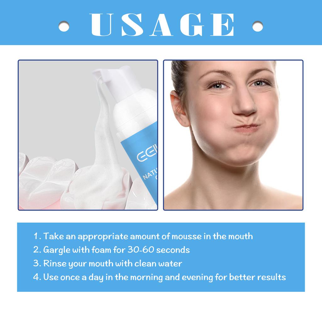 EELHOE Зубная паста-мусс, отбеливание зубов, мусс, пена для глубокой чистки, зубная паста, удаляет пятна, свежее дыхание, инструменты для ухода за зубами, 60 мл