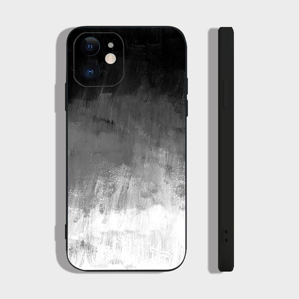 Черно-белый минималистичный цветной чехол для телефона IPhone 17 Air 16 15 14 13 Pro Max 11 12 Черный силиконовый чехол
