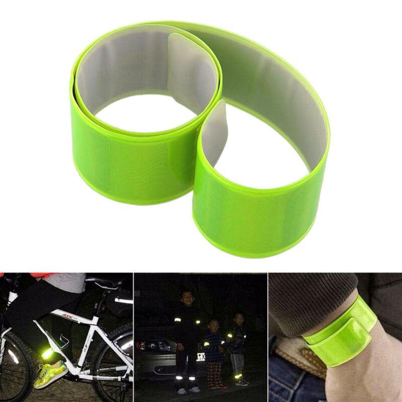 5pcs Reflective Night Safety Slap Wrap Band Ankle Leg Wrist Arm Cycling Jogging