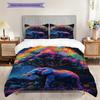 Elephant Pattern Bedding Quilt Set Quilt Cover Pillowcase Home Decoration Birthday Gift (1 * duvet cover + 2 * pillowcase, without core)