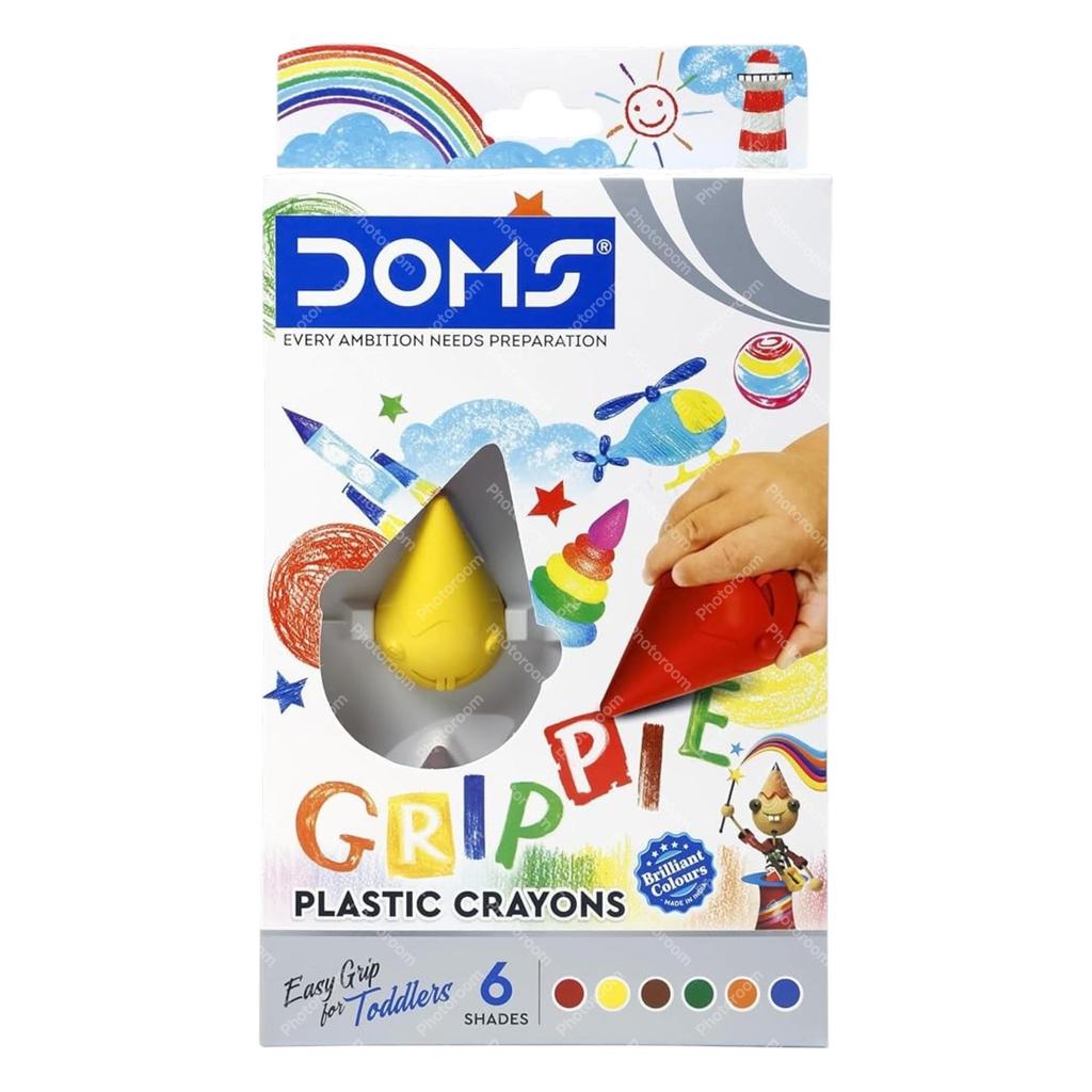 Набор цветных карандашей Doms Grippie 6 цветов в коробке Удобный захват Безопасные Нетоксичные Набор для раскрашивания и творчества для детей Индия