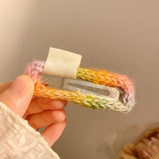 Радужная заколка для волос, плетеный цветок, сердце, звезда, облако, декоративная форма, аксессуары для волос, легкая заколка для волос для девочек