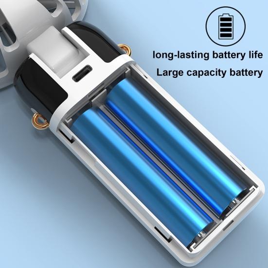 Портативный ручной вентилятор с цифровым дисплеем, регулировка 90 градусов, 5 скоростей, низкий уровень шума, складная конструкция, персональный вентилятор