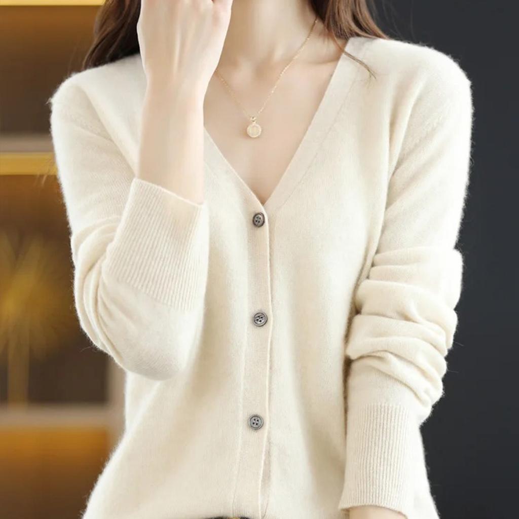 Женский трикотаж с V-образным вырезом, однобортный, на пуговицах, пуловеры, свитера женские, осень-весна, с длинным рукавом, короткие, маленькие, свежие, верхняя одежда, трикотажные кардиганы, топы