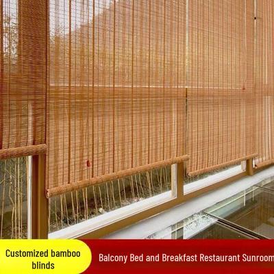 Уличные бамбуковые водонепроницаемые рулонные шторы для защиты от солнца и перегородок