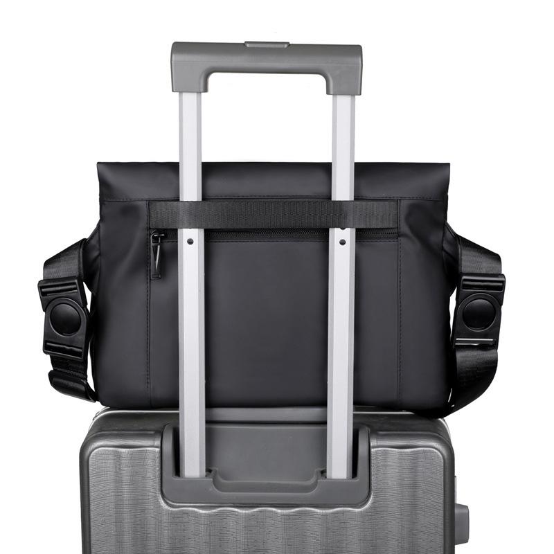 Мужской кожаный минималистичный скандинавский портфель кроссбоди – модная сумка через плечо для деловых поездок