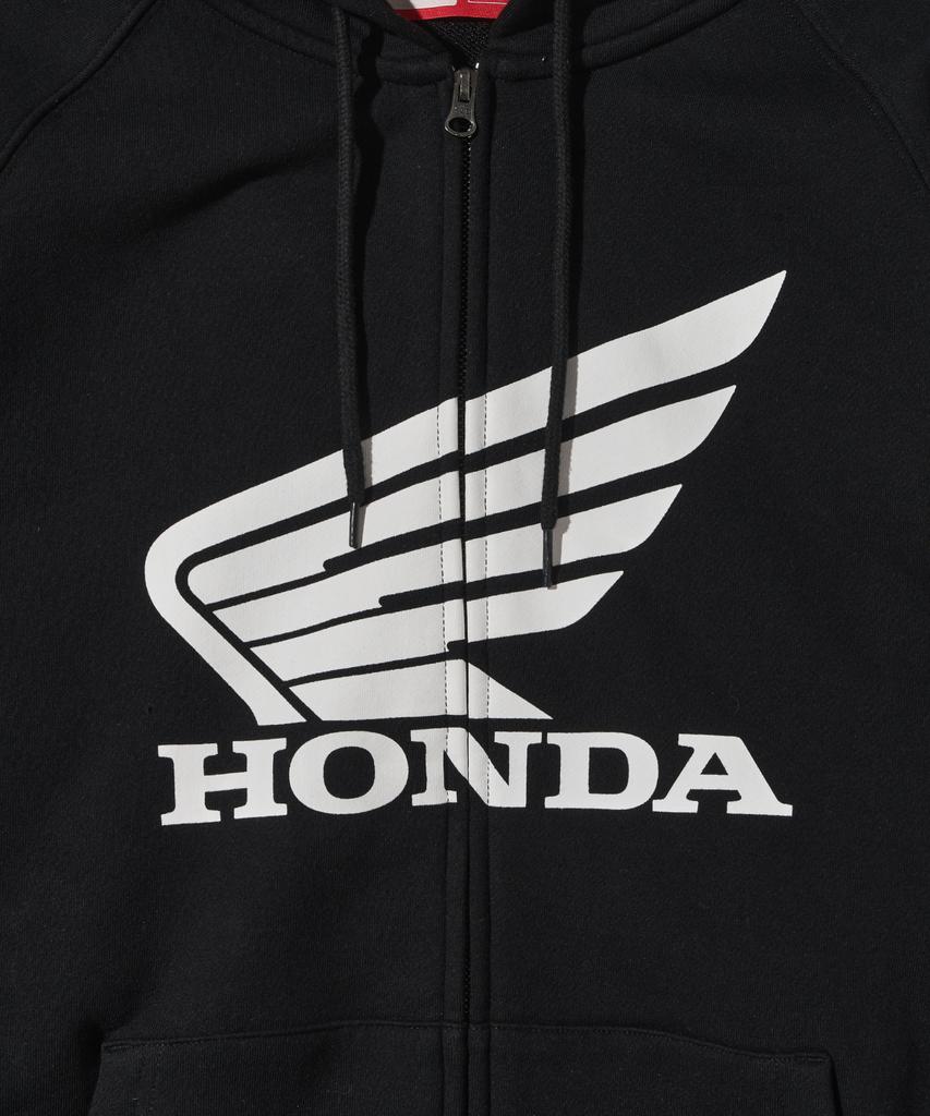 Толстовка на молнии Phyps Мотоцикл Логотип Honda Racing_Черный