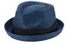 Магазин шляп Tanaka Шляпа Федора из соломы с короткими полями Marek Сделано в ukh127 Темно-синий с черным (Танака Мужчины Женщины Япония) (М, Лента)