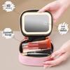 Светодиодная мини-косметичка с перезаряжаемым зеркалом - Портативный дорожный органайзер для косметики