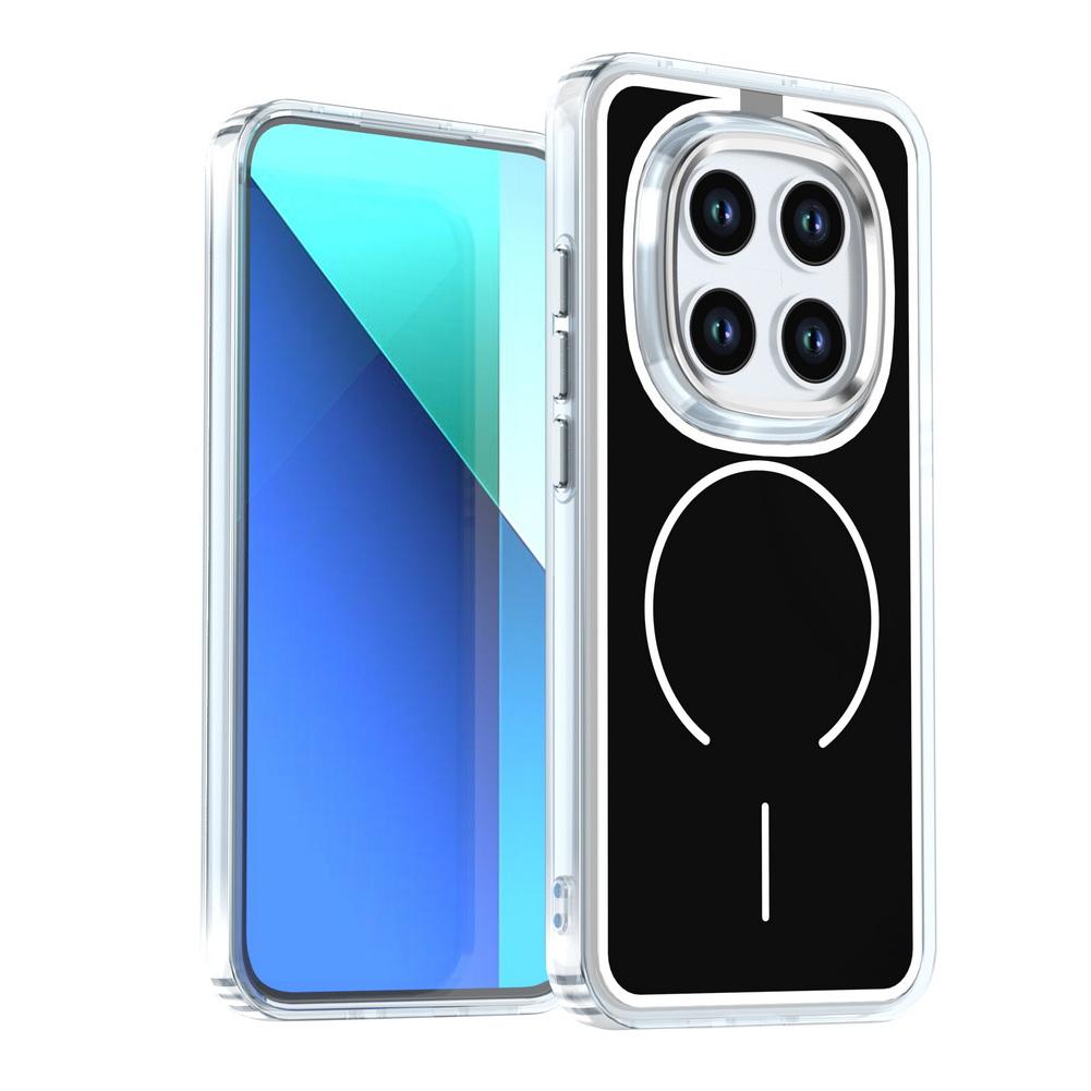Матовый Чехол-Броня с Цветными Вставками из PC для Xiaomi Redmi Note 15 Pro+ Магнитный Беспроводной Зарядки Металлическая Линза Ударопрочный