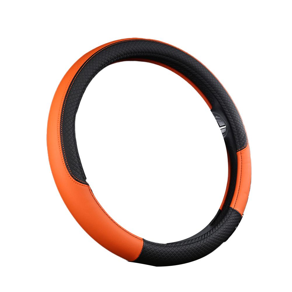 Car Steering Wheel Cover White Rubber Inner Leather Breathable Embossed Protection Handle Cover Environmental Y8Q4