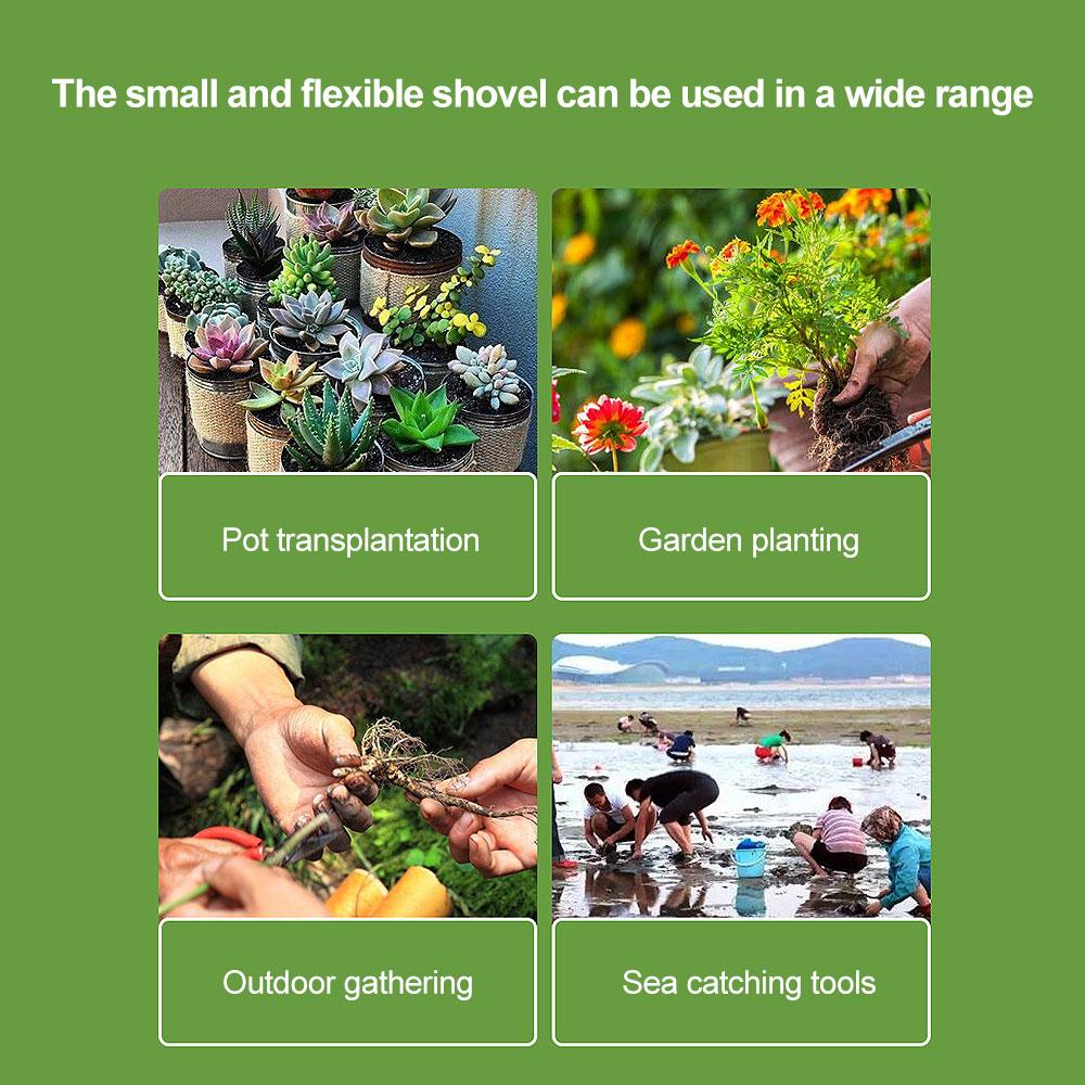 Лопата из нержавеющей стали, цельная, нескользящая, небольшая, лопата для копания, садоводства, посадки, сбора урожая, отдыха на море