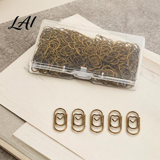 Cute Metal Paper Fasteners 200PCS Heart Shaped Clips Creative Durable Wire Clips for Multi-colored Decorative Bookmarks Office Document Stationery